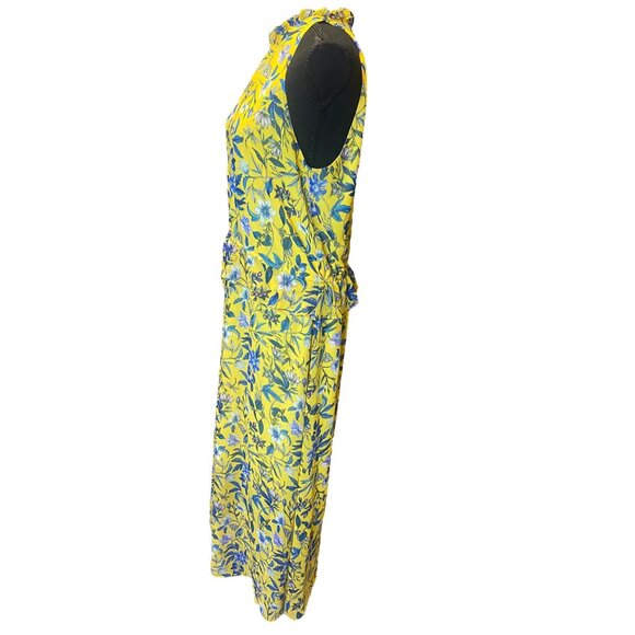 Sam Edelman Sheer Yellow Layered Floral Dress Size 10 - Picture 14 of 16